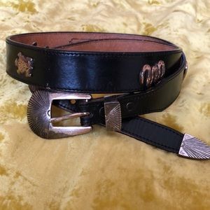 Vintage black Southwest genuine leather belt